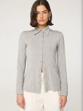 The Line By K Spazzi top in grey button down